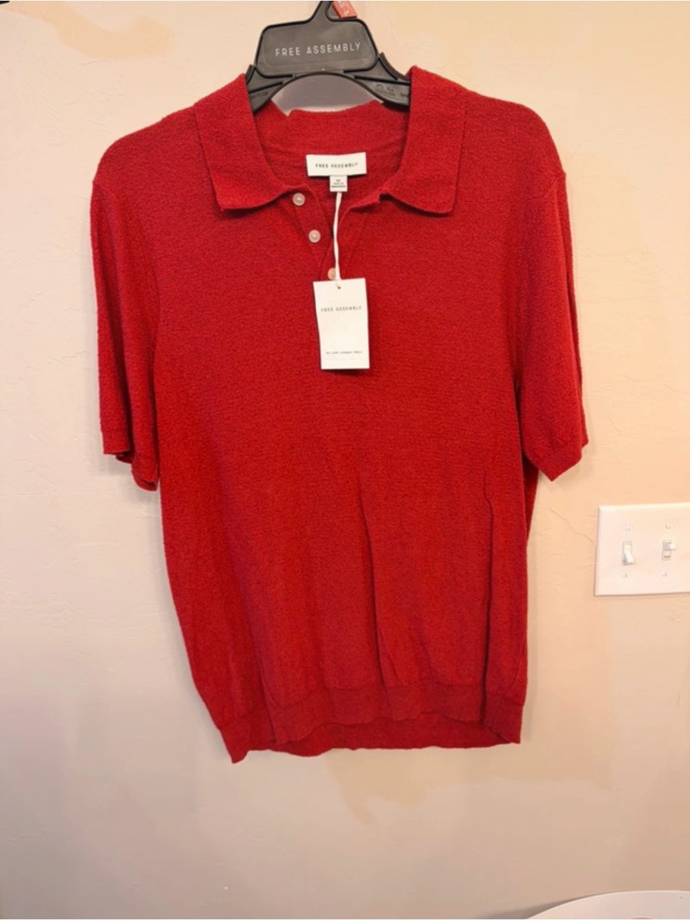 Free Assembly Men's Red Short-Sleeve Polo